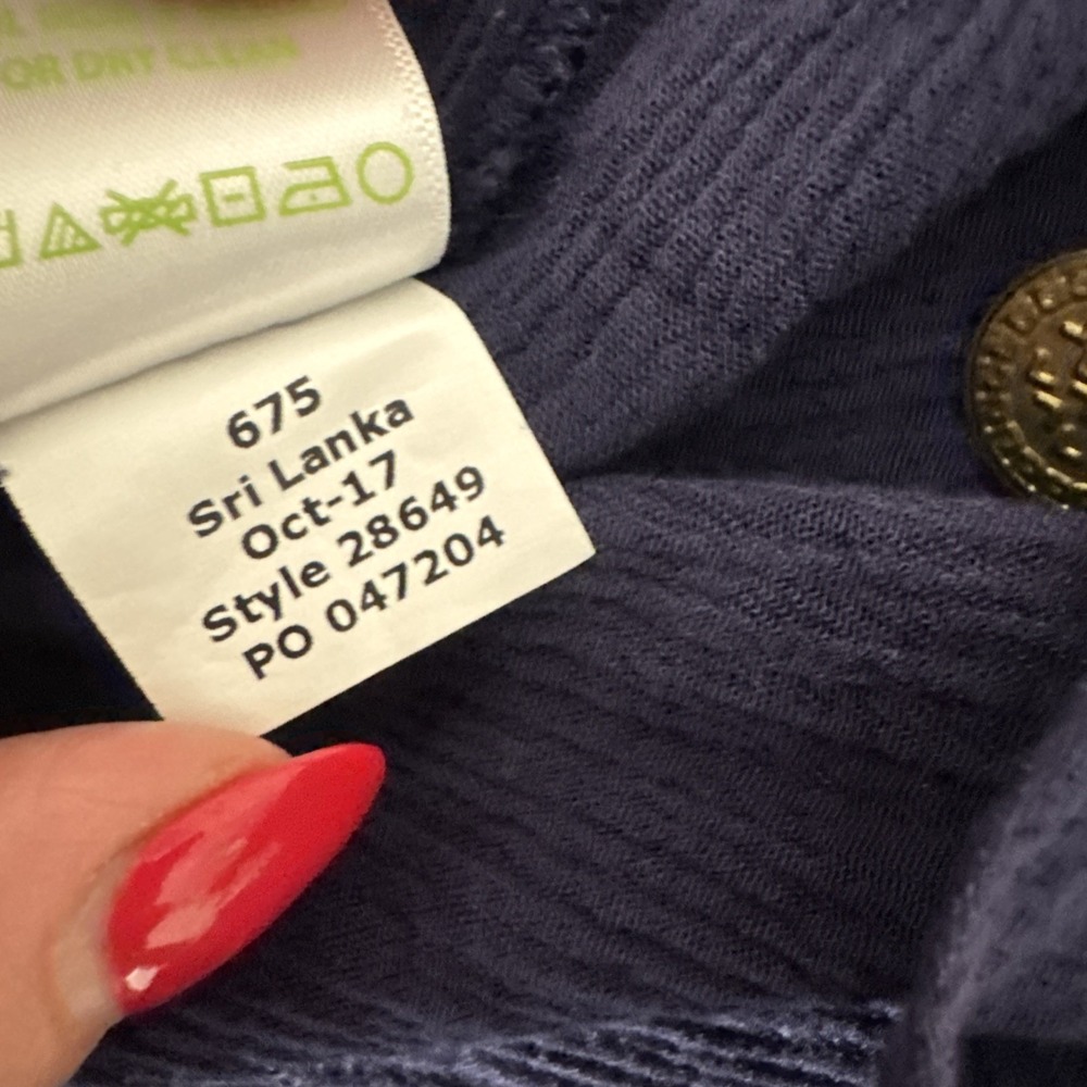 Lilly Pulitzer Delaney Top Size Small True Navy Gold Coin Accents - Picture 10 of 10